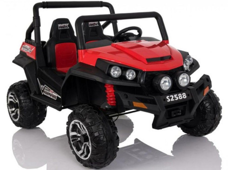 Ride On Softsunshine New 24V Polaris Style 2 Wheel Drive Ride On Two Seats W/ Rubber Tyres (Red)