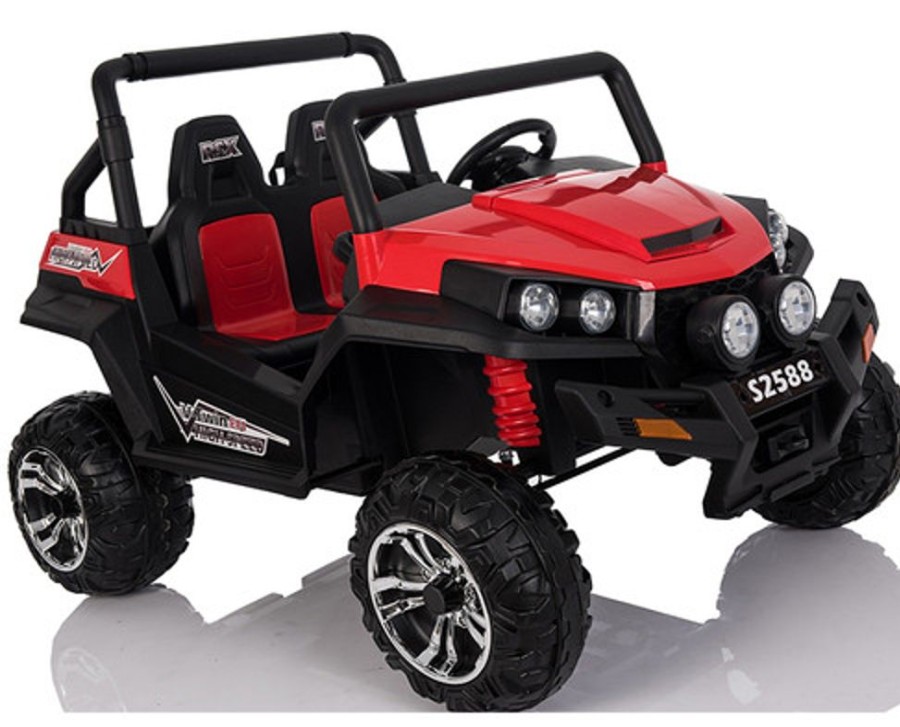 Ride On Softsunshine New 24V Polaris Style 2 Wheel Drive Ride On Two Seats W/ Rubber Tyres (Red)