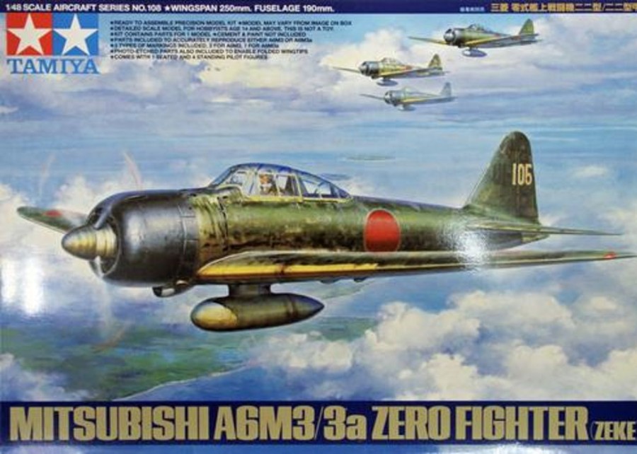 Aircraft | Model & Die-Cast Tamiya Tamiya - 1/48 Mitsubishi A6M3/3A (Zeke) Plastic Model Kit [61108]