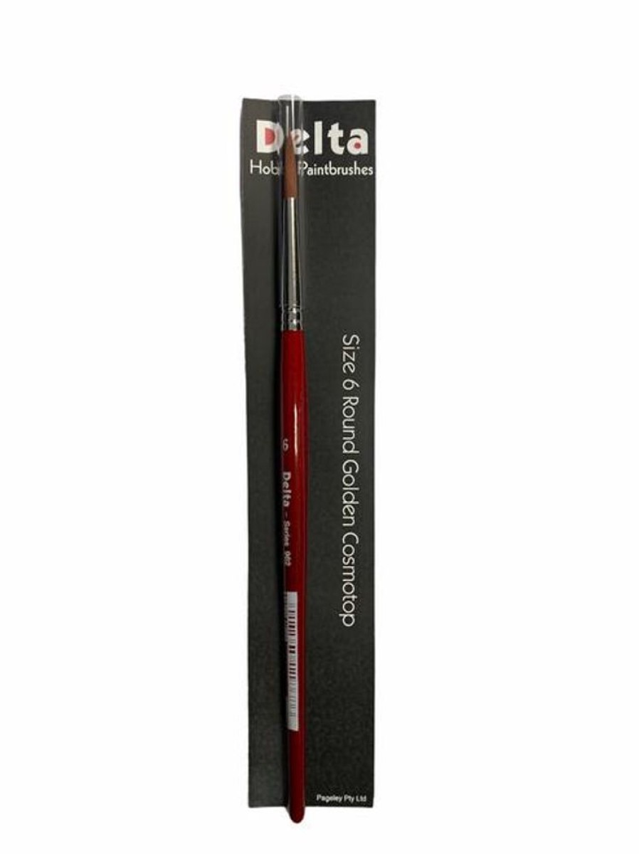 Delta Brushes | Accessories Delta Delta Paintbrush Size 6 Round Golden Cosmotop