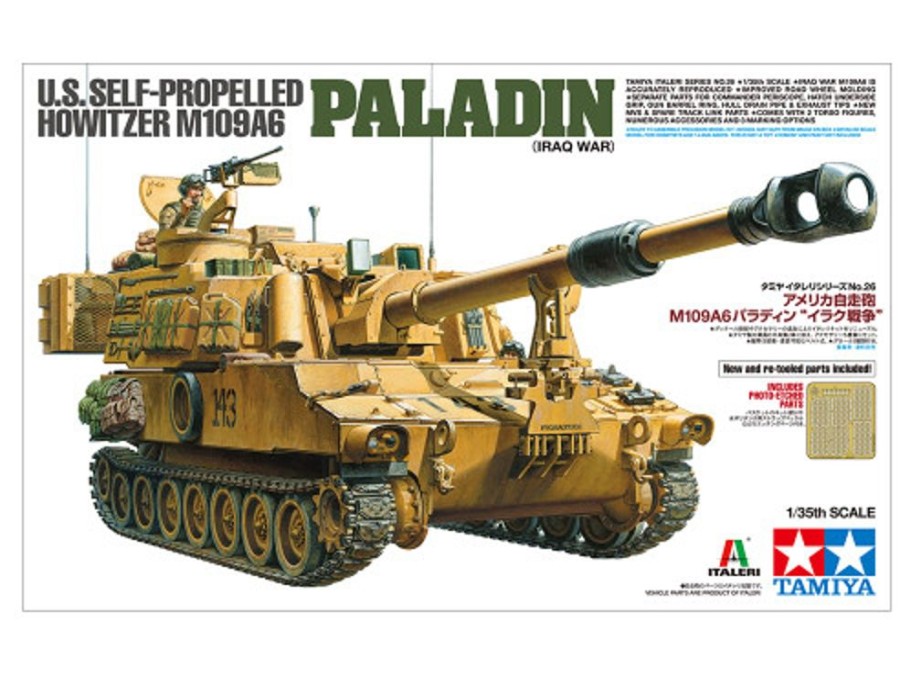 Military | Model & Die-Cast Tamiya Tamiya - 1/35 U.S. Self-Propelled Howitzer M109A6 Paladin (Iraq War) Plastic Model Kit [37026]