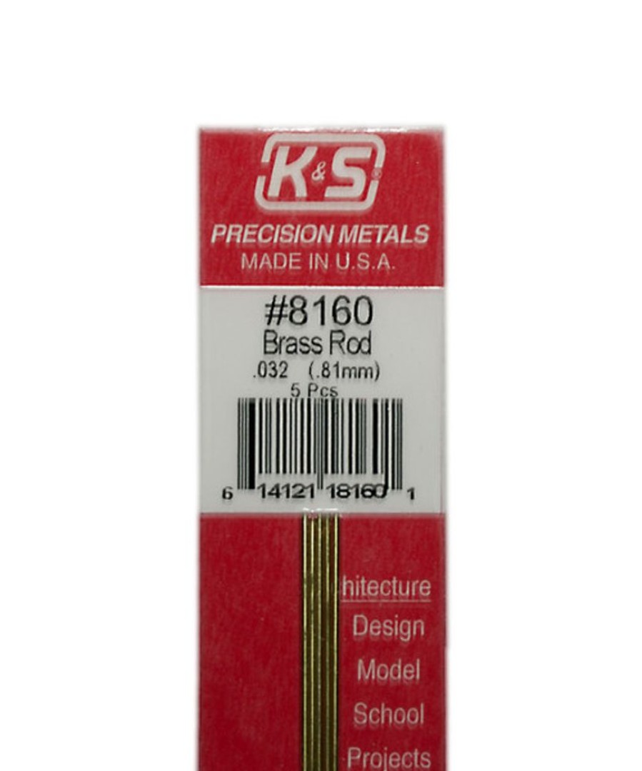 Brass | Accessories K&S K&S Brass Rod 1/32" X 12" #8160