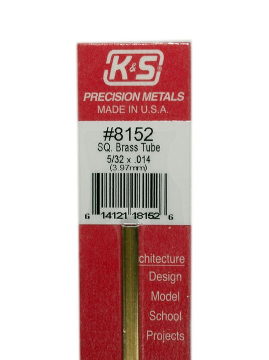 Brass | Accessories K&S K&S Brass Square Tube 5/32" X 12" #8152