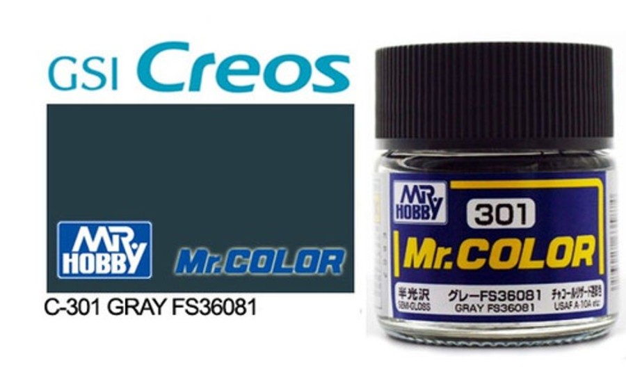 Mr. Hobby Paint | Accessories Mr Hobby Gunze - C301 Mr Color Semi Gloss Grey Fs36081