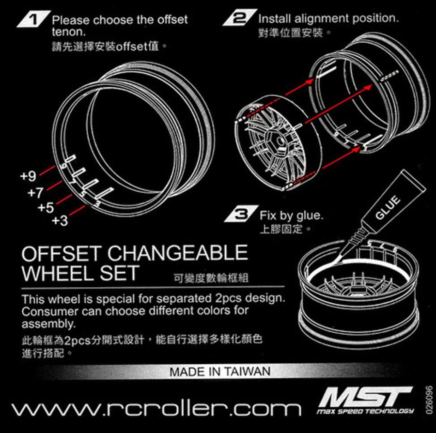 Rim & Tyre | Parts MST Mst Fbk-S 501 Offset Changeable Wheel Set (4Pcs/Pack)