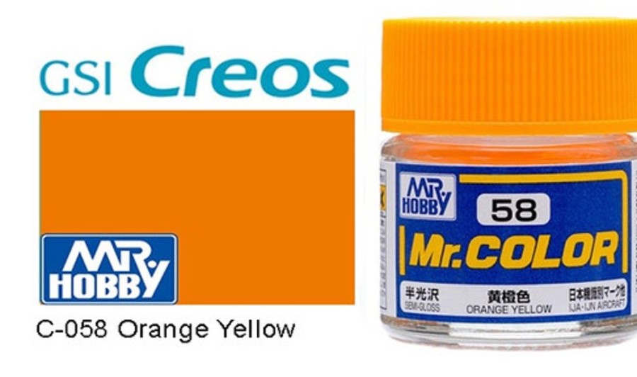 Mr. Hobby Paint | Accessories Mr Hobby Gunze - C058 Mr Color Semi Gloss Orange Yellow