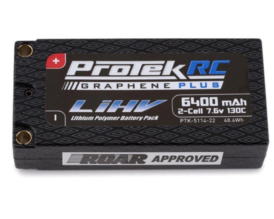 Lithium Polymer Batteries | Batt/Charger ProTek RC Protek Rc 2S 130C Low Ir Si-Graphene + Hv Shorty Lipo Battery (7.6V/6400Mah) W/5Mm Connectors (Roar Approved)