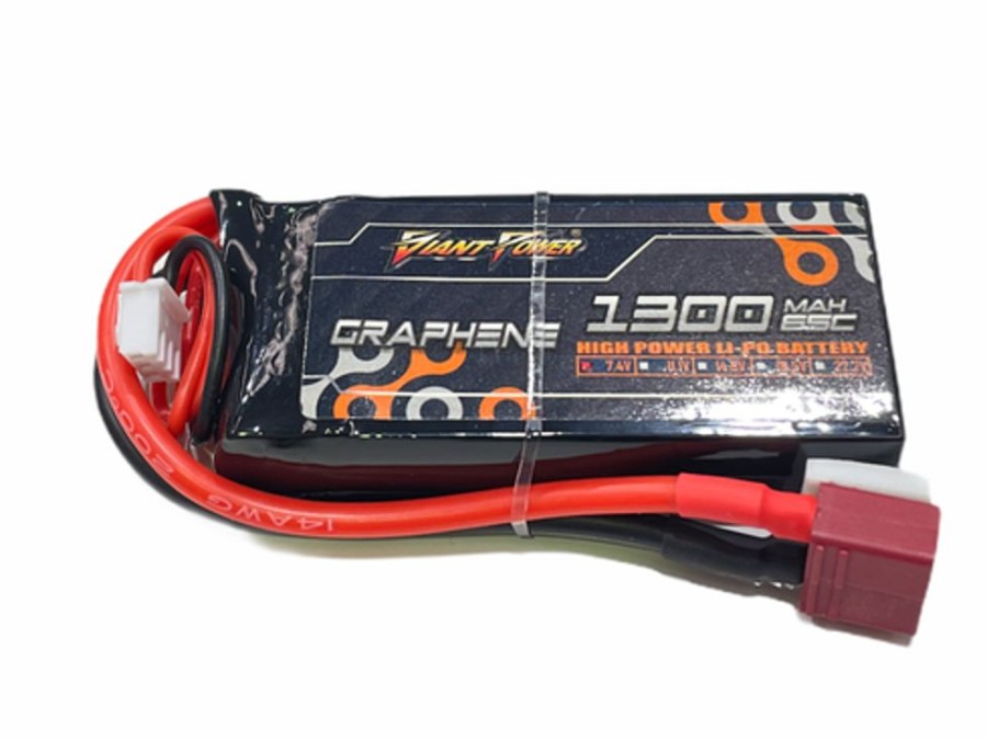 Lithium Polymer Batteries | Batt/Charger Giant Power Giant Power 2S 7.4V 1300Mah 65C Li-Po W/ T-Plug