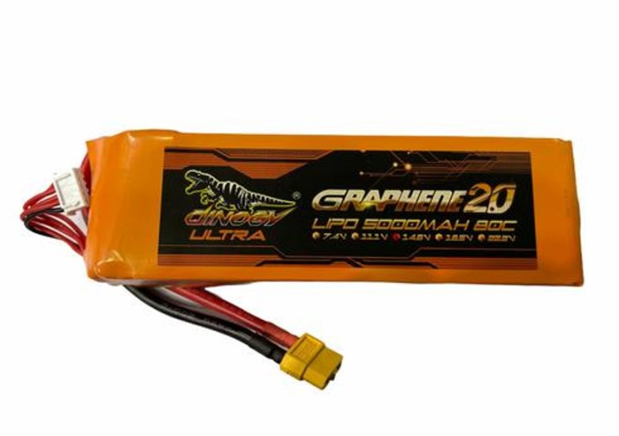 Lithium Polymer Batteries | Batt/Charger Giant Power Dinogy Ultra Graphene 2.0 4S 14.8V 5000Mah 80C Li-Po W/ Xt60 Plug