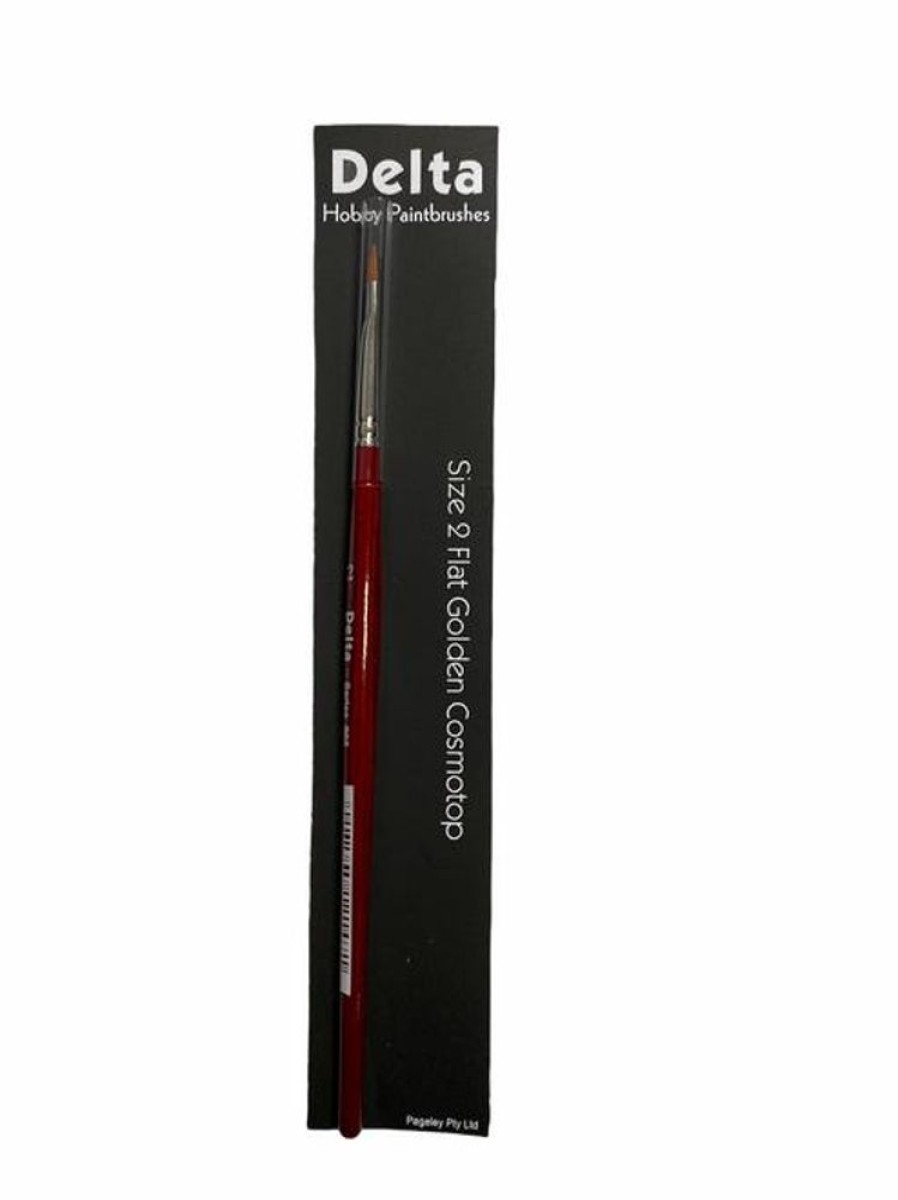 Delta Brushes | Accessories Delta Delta Paintbrush Size 2 Flat Golden Cosmotop