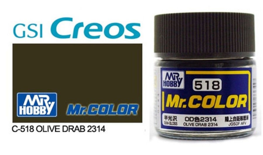 Mr. Hobby Paint | Accessories Mr Hobby Gunze - C518 Mr Color Olive Drab 2314