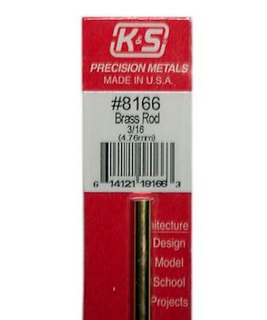 Brass | Accessories K&S K&S Brass Rod 3/16" X 12" #8166