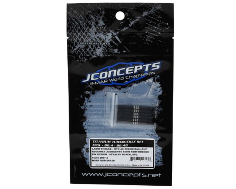 Turnbuckles | Parts JConcepts Jconcepts B6.4 Fin Titanium Turnbuckle Set (Black) (6) (3.5X46Mm)