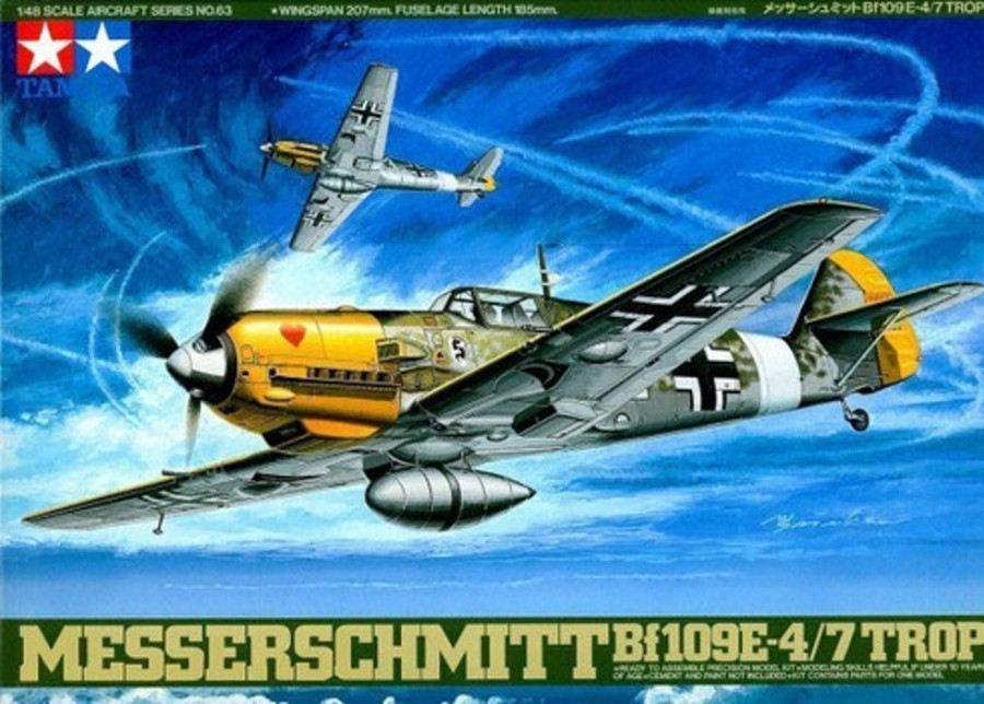 Aircraft | Model & Die-Cast Tamiya Tamiya - 1/48 Messerschmitt Bf109E-4/7 Trop Wwii Plastic Model Kit [61063]