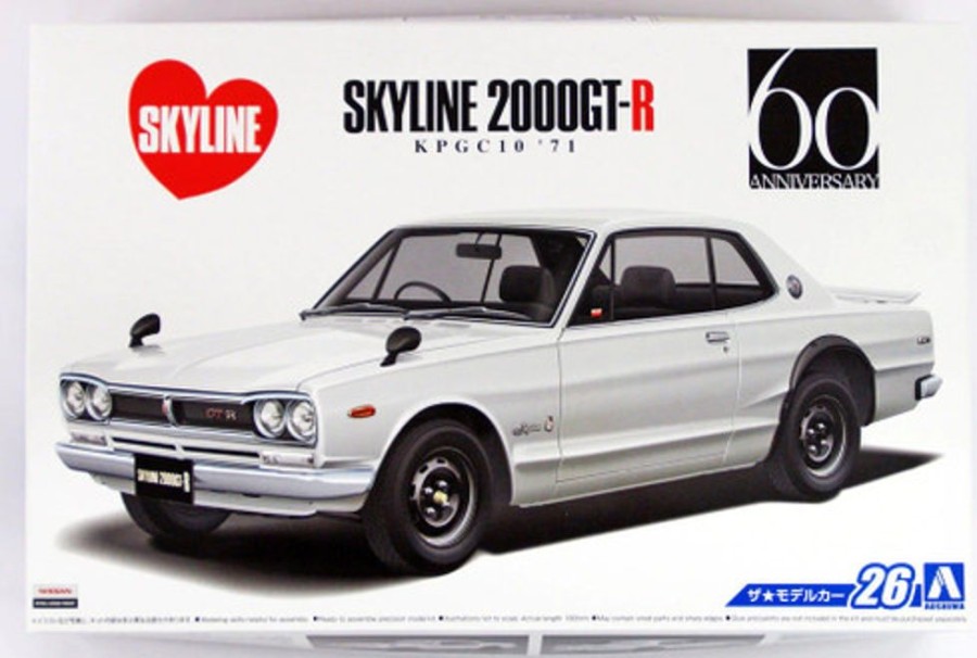 Cars | Model & Die-Cast Aoshima Aoshima - 1/24 The Model Car No.26 Nissan Kpgc10 Skyline Ht2000Gt-R 1971