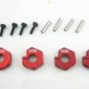 Drift Car Parts | Parts CS model 4Mm Cnc Metal Hexangular Wheel Hub Set (Includes Screws 4Pcs) Red