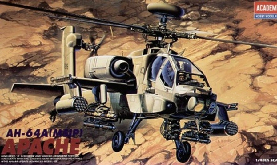 Aircraft | Model & Die-Cast Academy Academy 1/48 Ah-64A Apache Us Helicopter Plastic Model Kit [12262]