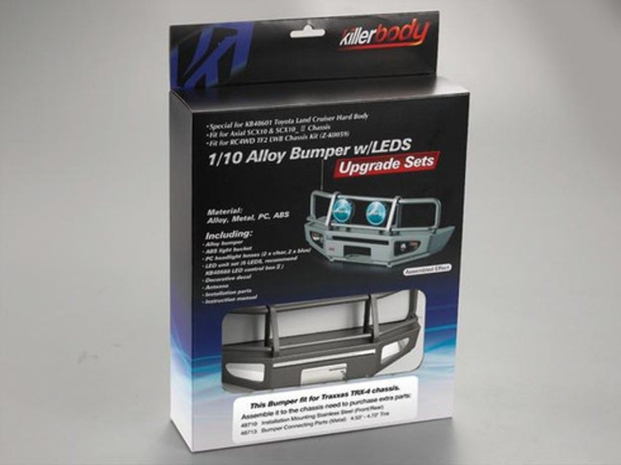 Crawler Accessories | Parts KillerBody Killerbody 1/10 Alloy Bumper W/Leds Upgrade Sets Silver-Grey Traxxas Trx-4 Chassis