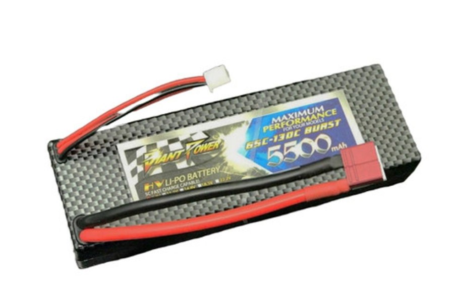 Lithium Polymer Batteries | Batt/Charger Giant Power Giant Power 2S 7.4V 5500Mah 65C Hardcase Li-Po W/ T-Plug