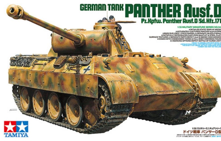 Military | Model & Die-Cast Tamiya Tamiya - 1/35 German Tank Panther Ausf.D Plastic Model Kit [35345]