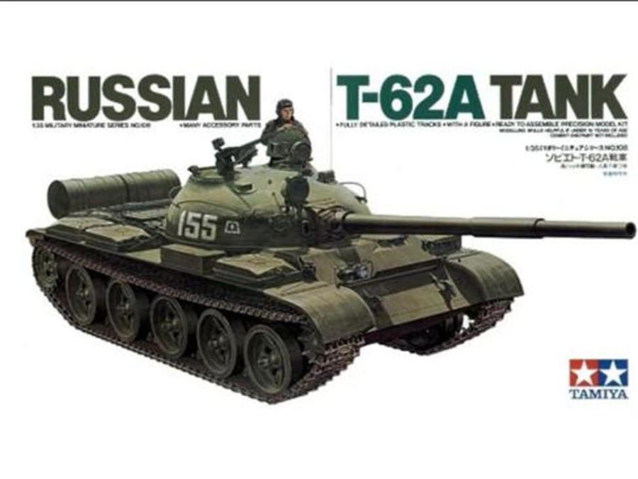 Military | Model & Die-Cast Tamiya Tamiya - 1/35 Russian T-62A Tank Plastic Model Kit [35108]