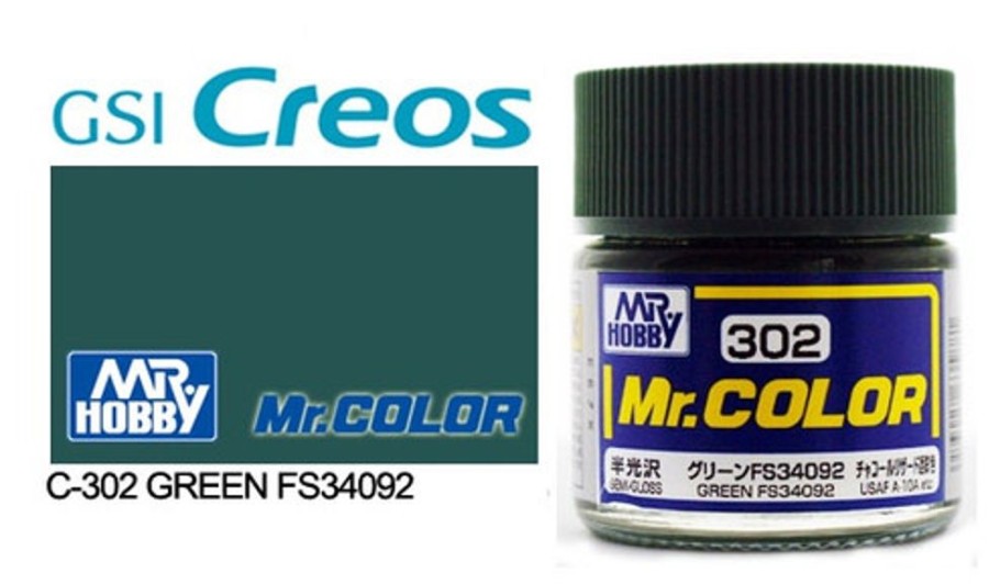 Mr. Hobby Paint | Accessories Mr Hobby Gunze - C302 Mr Color Semi Gloss Green Fs34092