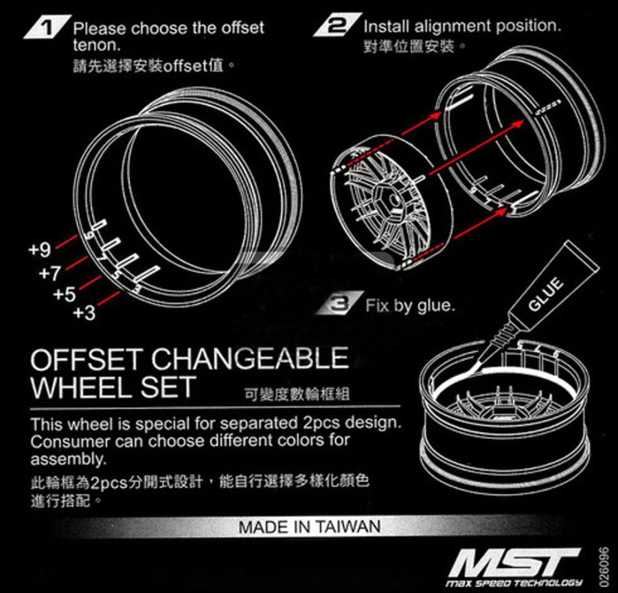 Rim & Tyre | Parts MST Mst Fs-Fbk 21 Offset Changeable Wheel Set (4)