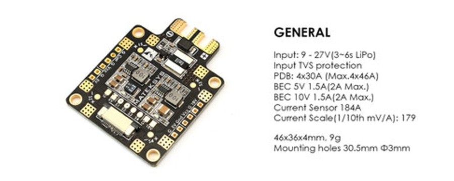 Accessories | Parts Matek Matek Fchub-6S Pdb W/ 5V & 10V Bec Plus 184A Current Sensor