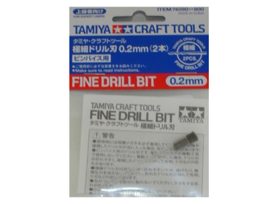 Craft Tools | Accessories Tamiya Tamiya - Fine Drill Bit (0.2Mm *2) [74090]