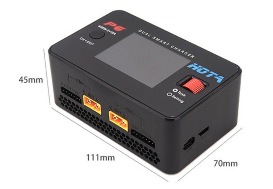 Multi Function Charger | Batt/Charger HOTA Hota P6 Dc Dual Channel Smart Charger 600W 1-6S 15Ax2