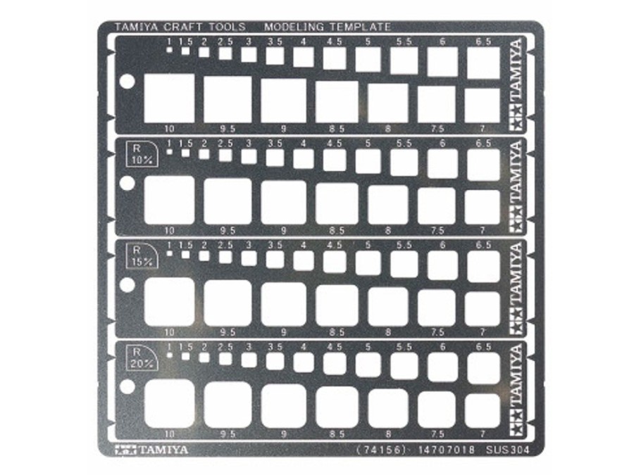 Craft Tools | Accessories Tamiya Tamiya - Modeling Template (Square, 1-10Mm) [74156]