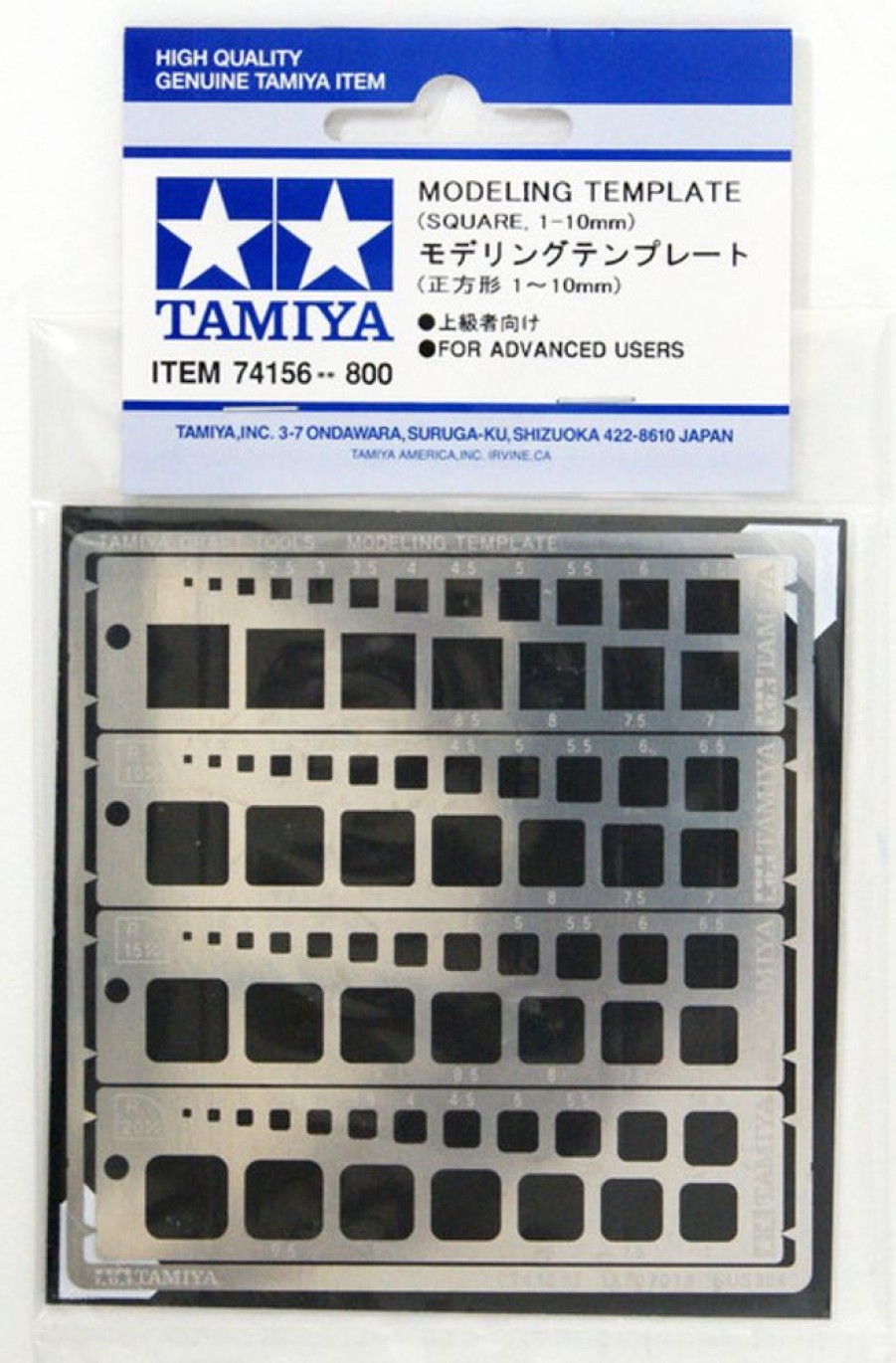 Craft Tools | Accessories Tamiya Tamiya - Modeling Template (Square, 1-10Mm) [74156]