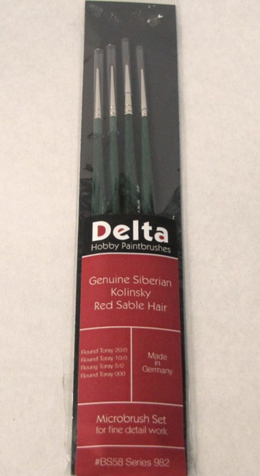 Delta Brushes | Accessories Delta Delta Paint Brushes Genuine Siberian Kolinsky Red Sable Hair Micro Brush Set