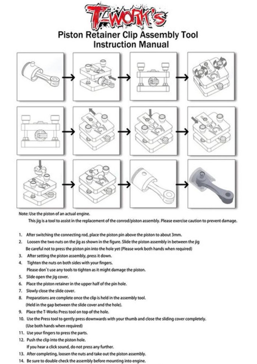 T-Works Tools | Accessories T-Works T-Works - Piston Retainer Clip Assembly Tool ( For .21 Engine )