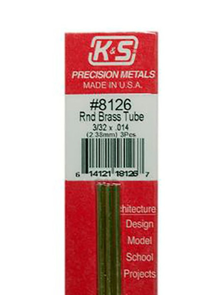 Brass | Accessories K&S K&S Brass Round Tube 3/32" X 12" #8126