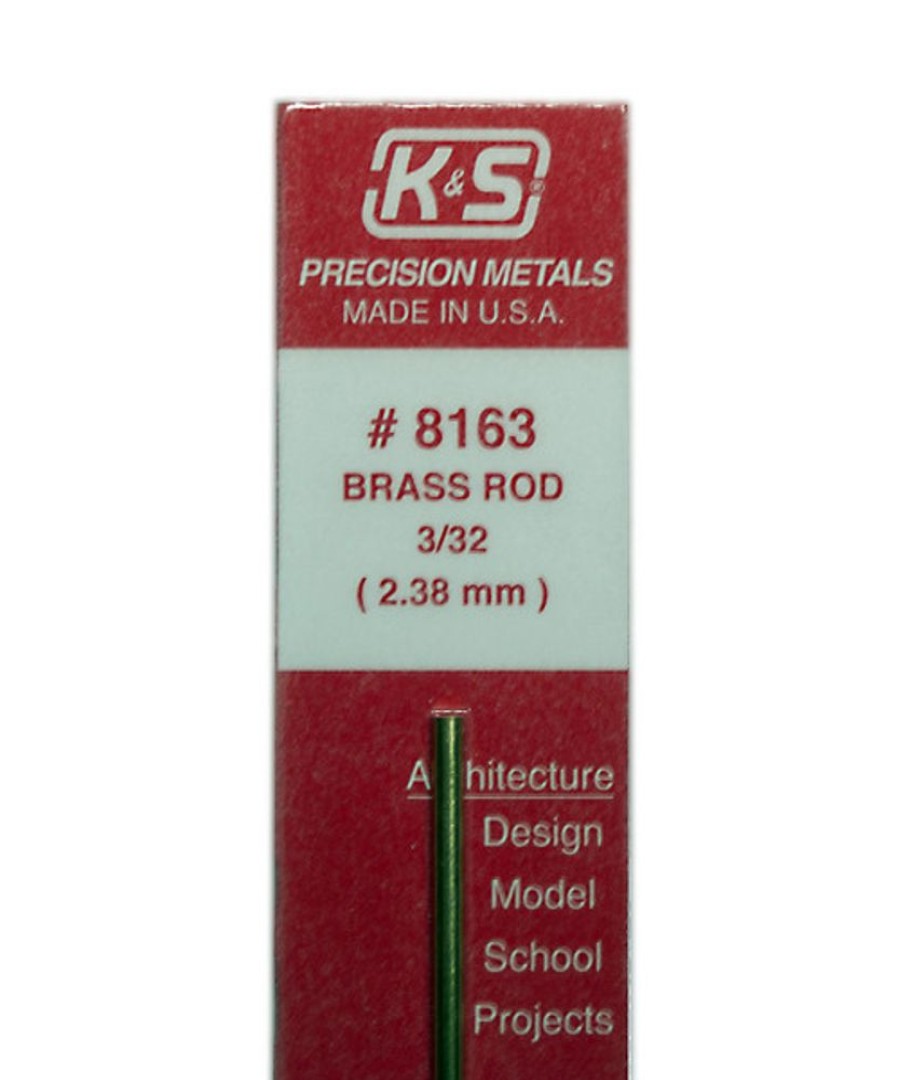 Brass | Accessories K&S K&S Brass Rod 3/32" X 12" #8163