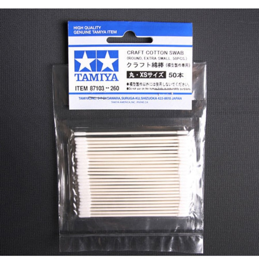 Thinner, Cleaner & Other | Accessories Tamiya Tamiya Cotton Swab Round Xs (50Pcs) [87103]