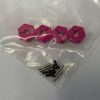 Drift Car Parts | Parts CS model 6Mm Cnc Metal Hexangular Wheel Hub Set (Includes Screws 4Pcs) Pink