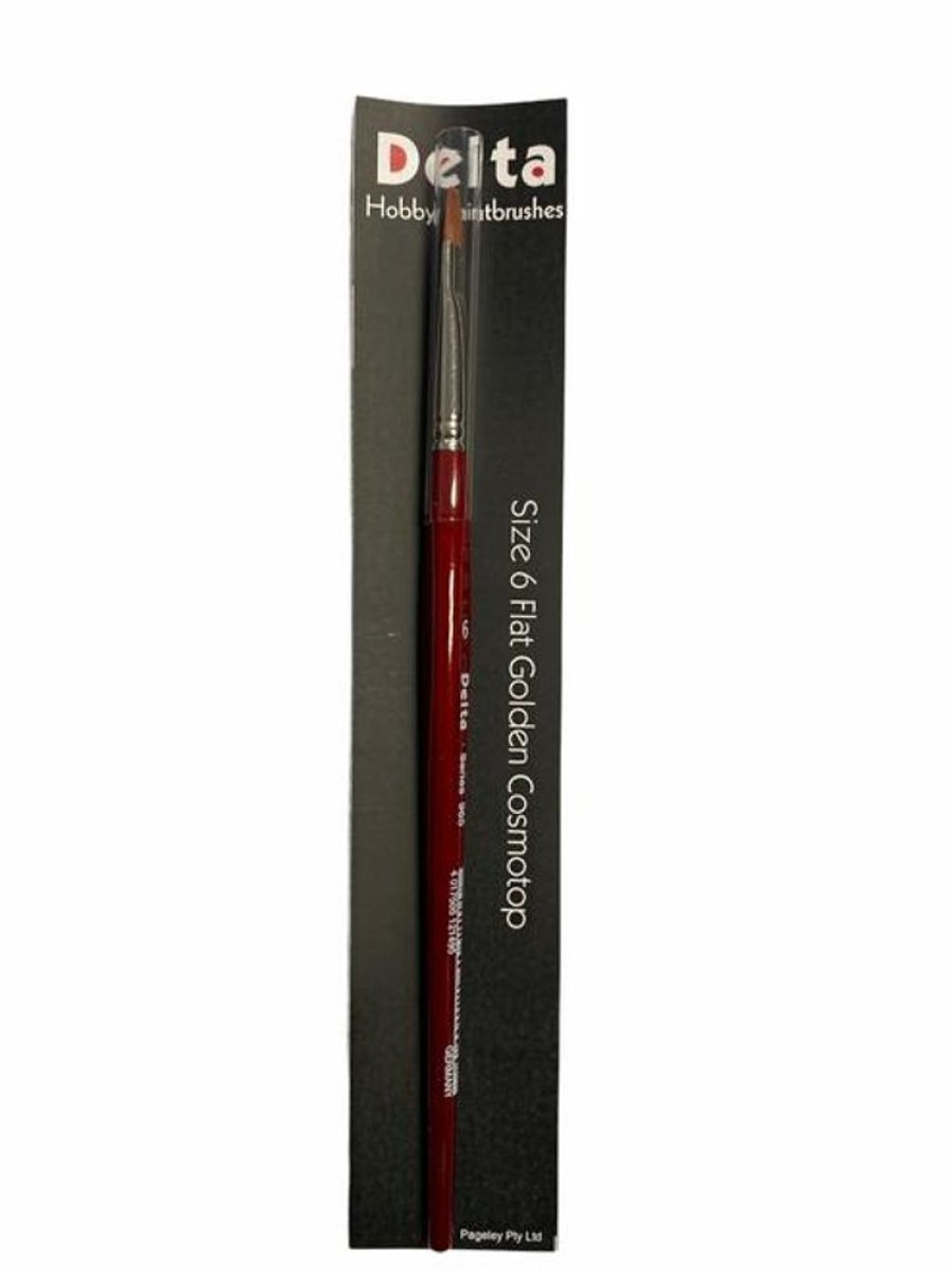 Delta Brushes | Accessories Delta Delta Paintbrush Size 6 Flat Golden Cosmotop