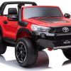 Ride On Hobby Station 2022 Licensed Toyota Hilux Ute 4X4 4Wd Licensed Electric Ride On Toy With 7" Lcd Screen For Kids - Red & Black