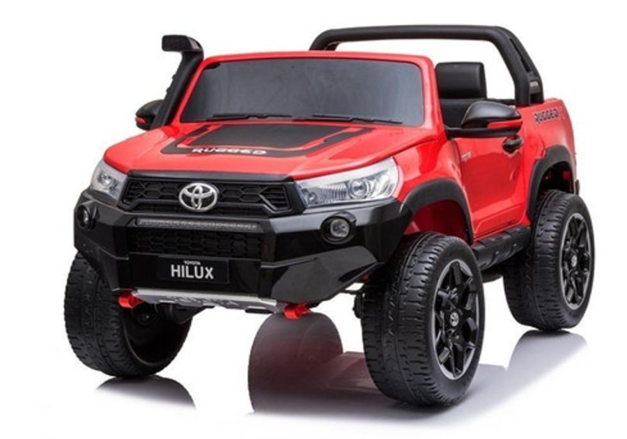 Ride On Hobby Station 2022 Licensed Toyota Hilux Ute 4X4 4Wd Licensed Electric Ride On Toy With 7" Lcd Screen For Kids - Red & Black