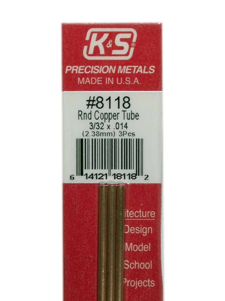 Copper | Accessories K&S K&S Copper Tube 3/32" X 12" #8118