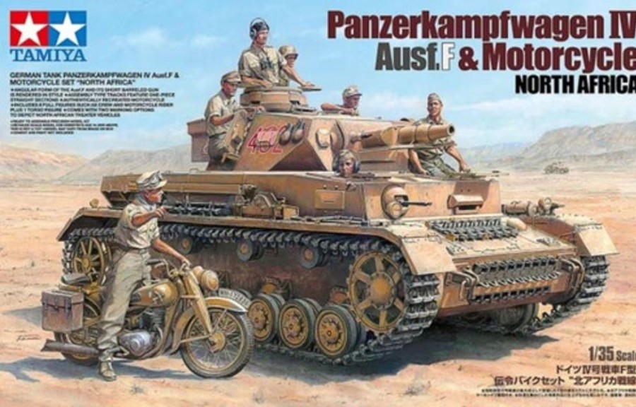 Military | Model & Die-Cast Tamiya Tamiya 1/35 German Panzer Iv & Motorcycle Set North Africa [25208]