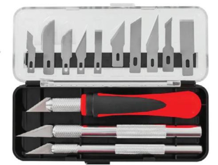 Craft Tools | Accessories Delta Delta Hobby Knife Set W/ Carry Case 3X Handles & 13X Blades - Dl21002