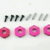 Crawler Accessories | Parts CS model 3Mm Cnc Metal Hexangular Wheel Hub Set (Includes Screws 4Pcs) Pink