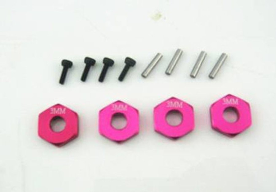 Crawler Accessories | Parts CS model 3Mm Cnc Metal Hexangular Wheel Hub Set (Includes Screws 4Pcs) Pink