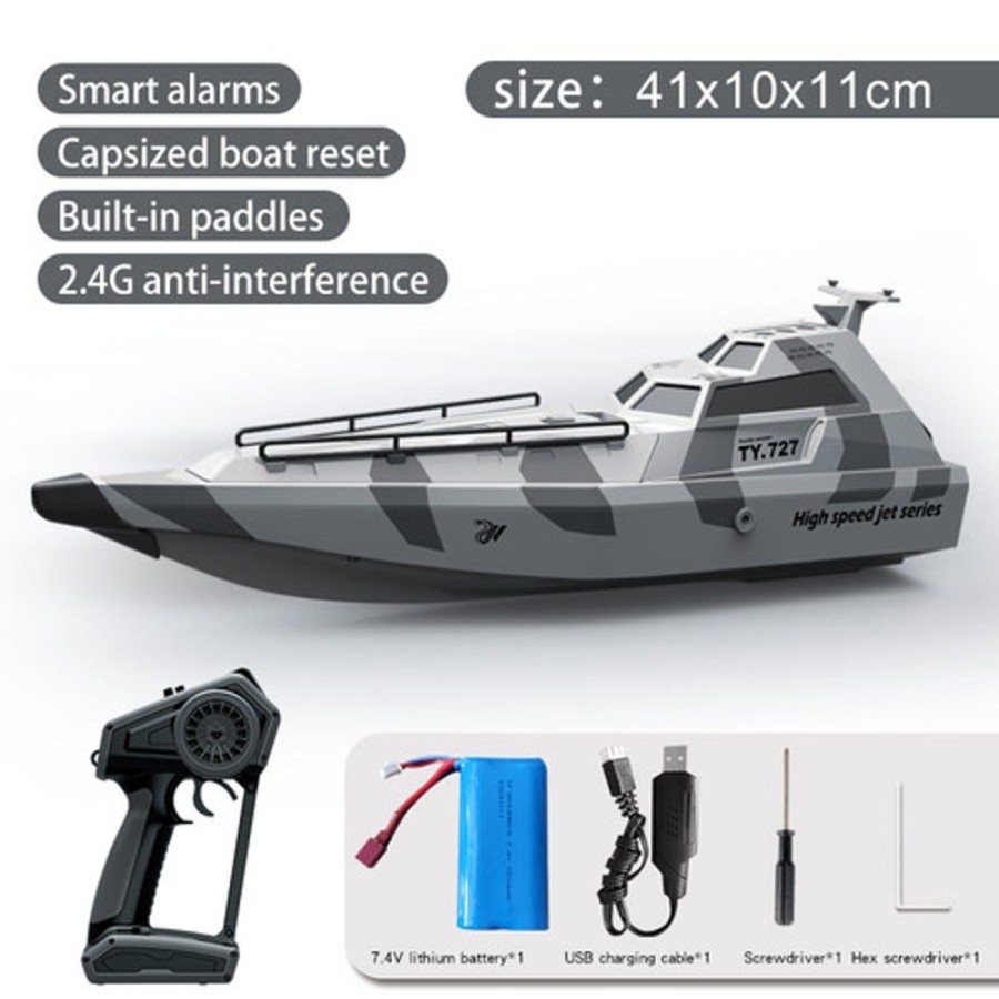 Boats TYXIN Ty727 High Speed Rc Jet Boat 30Km/H 2.4Ghz - Black