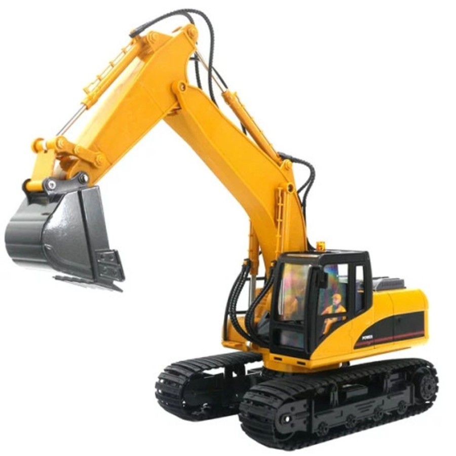 Cars/Tanks Huina Huina 1535-1 1/14 Electric Excavator With Gripper Bit Remote Control Engineering Vehicle Model