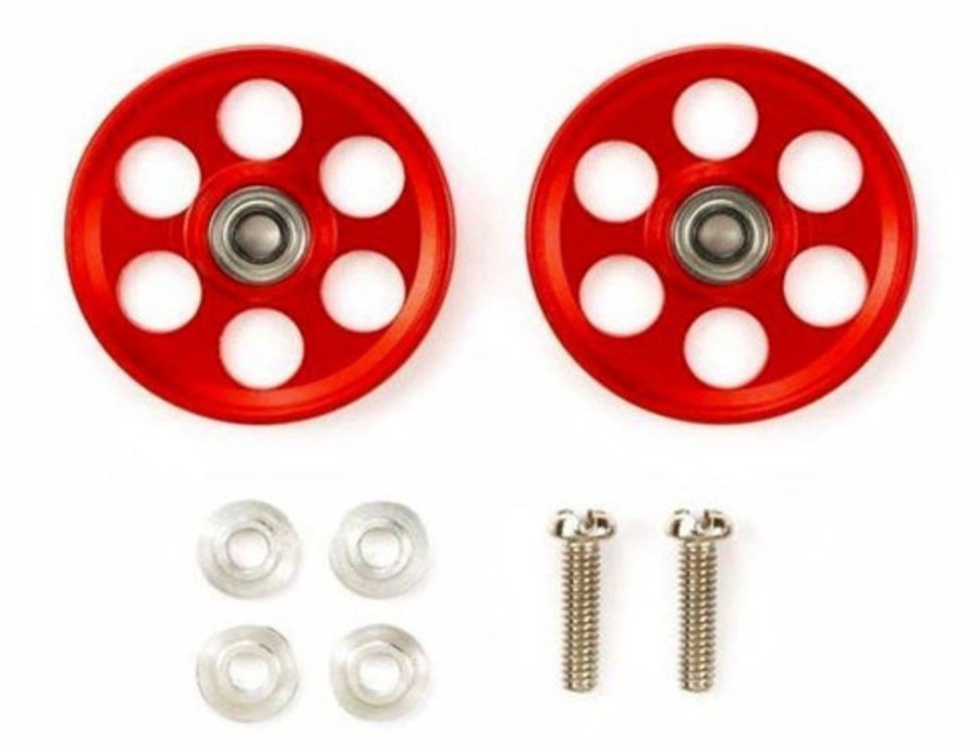 Parts Tamiya Tamiya - Hg Lw Lightweight Ball-Race Rollers Aluminum 19Mm (Ringless/Red) [95404]