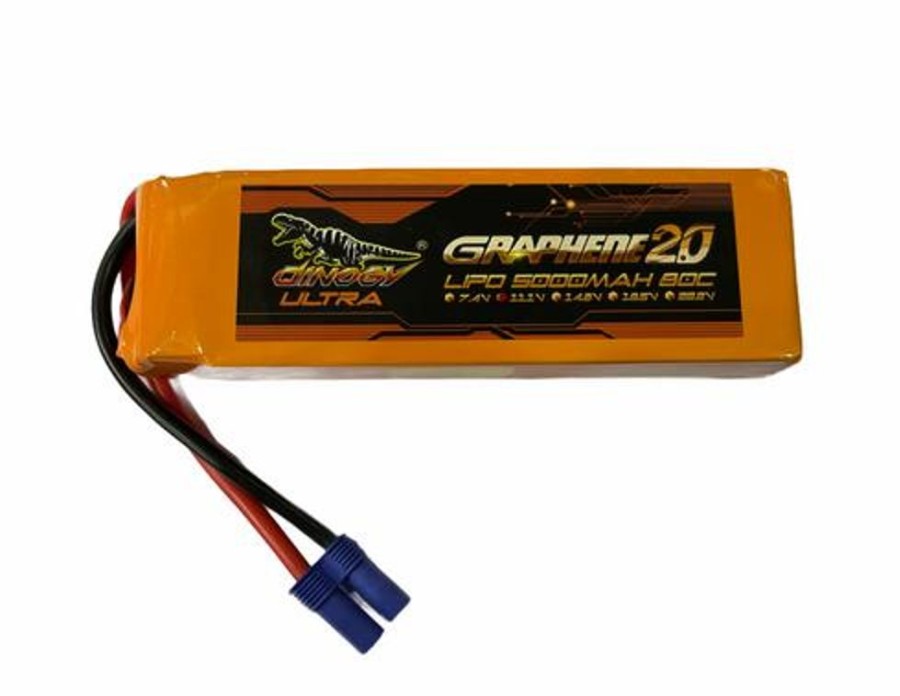 Lithium Polymer Batteries | Batt/Charger Dinogy Dinogy Ultra Graphene 2.0 3S 11.1V 5000Mah 80C Li-Po W/ Ec5